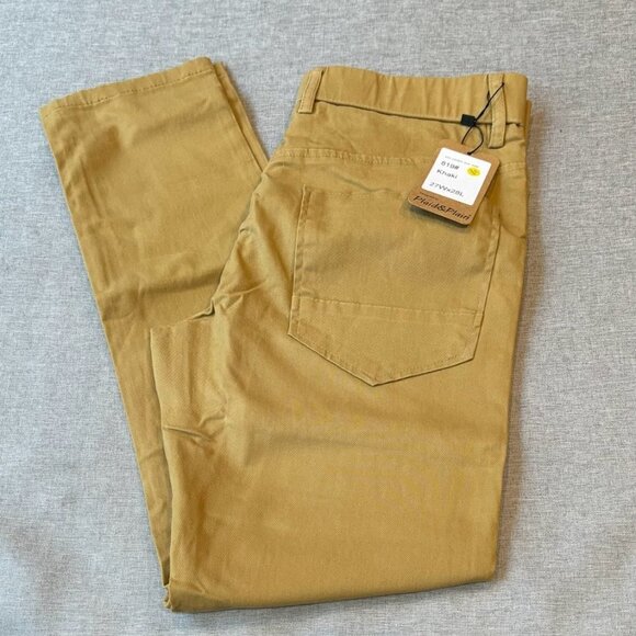 Men's Skinny Stretchy Khaki Pants Colored Pants Slim Fit Slacks Tapered Trousers - Picture 4 of 7